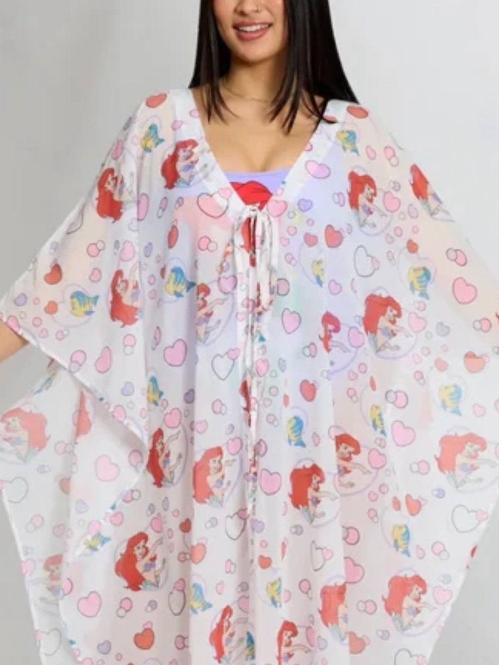 Sheer Ariel Print Cover-Up for bathing suit by Cakeworthy.